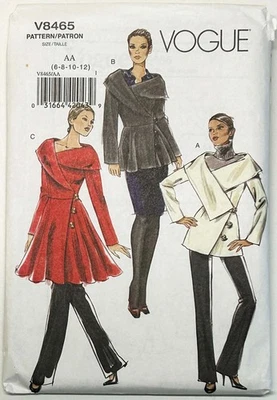 Vogue Pattern V8465 Misses' Jacket and Coat Sizes 6-12 Uncut - Image 1 of 3
