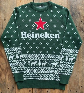Heineken Beer Novelty Christmas Jumper - Small - Green - Acrylic - Picture 1 of 12