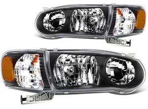 Par de montaje de faros proyectores negros para Toyota Corolla 1,8 L 2001-2002 - Imagen 1 de 10
