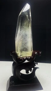 748gTOP Rare Natural green Rutilated quartz crystal Mineral specimen Decor+stand - Picture 1 of 5