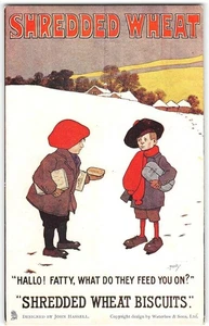 SHREDDED WHEAT BISCUITS Hassall Tuck Celebrated Posters Rare Antique Postcard - Picture 1 of 2