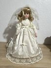 Porcelain Wedding Bride Doll 17"  Dress & Vail Circa 1990