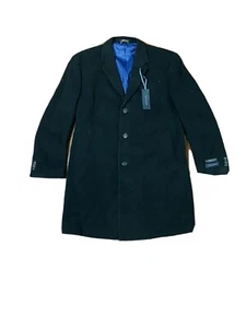 Tommy Hilfiger Men Black Cashmere Peacoat Top Coat Overcoat Jacket 44 R - Picture 1 of 3