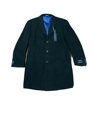 Tommy Hilfiger Men Black Cashmere Peacoat Top Coat Overcoat Jacket 44 R - Image 1 of 3