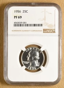 1956 Proof Washington Silver Quarter NGC PF69 - Picture 1 of 4