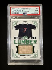 2021 Leaf Lumber Kings #56 - Kenny Lofton - Game Used Lumber Emerald, #1/4 PSA 9