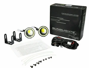 BlingLights BL5000K 2.5" Round White LED Angel Eye Fog Light Driving Lamps Kit - Picture 1 of 6