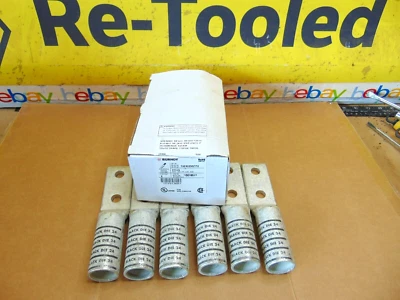 (6) Burndy Dos Agujeros Hylug Cobre Compresión Lug 600 kcmll Negro Die 24 Caja de 6 Foto 1 de 4