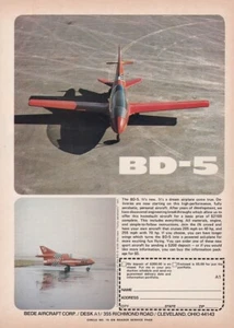 Anuncio de avión BEDE BD-5 1972 6/7/2024 g - Imagen 1 de 1