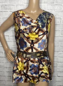 Etcetera silk studded peplum sleeveless top 4 - Picture 1 of 5