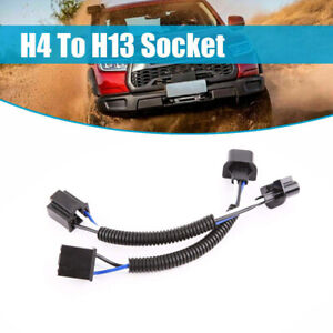 2PCS H13 9008 to H4 9003 Adapter Wire Harness Socket Pigtail Headlight Converter