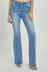 RISEN Full Size High Rise Button Fly Bootcut Jeans - Picture 1 of 7