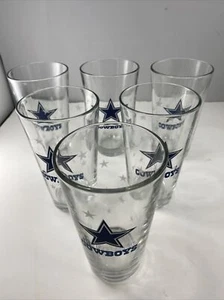 6 Dallas Cowboys Beer Glasses used but in great shape 16oz. - Picture 1 of 5