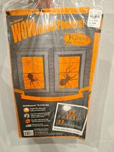 2 Giant WOWindow Posters Halloween Spiders Web Translucent Window Posters 3'x5' - Picture 1 of 5