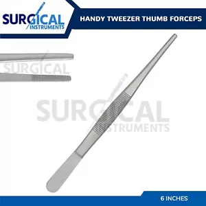 Handy 6" Extra-Long Tweezers Instruments Thumb Forceps Stainless German Grade - Picture 1 of 7