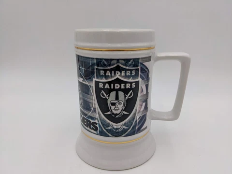 2003 RARE Oakland Raiders Beer Stein Mug Official NFL Licensed Cover