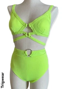 Women's Two Piece Padded Swimwear High Waisted Bikini Push up Swimming - Picture 1 of 12