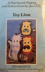 Vtg 1979 Yours Truly Stuffed Patchwork Pattern "Toy Lion" New Uncut USA Made - Picture 1 of 2