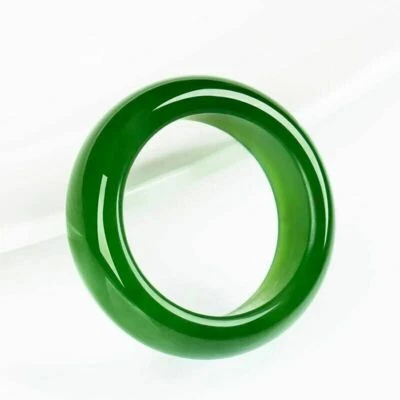 Anillo de jade natural verde moda accesorios de jadeíta joyería de piedra de jaspe Foto 1 de 4