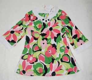Gymboree Girls PALM BEACH PARADISE floral Gem Tunic top Pink Green NWT 6 - Picture 1 of 2