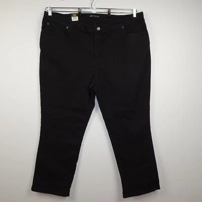 Lee Relaxed Fit Jeans Women's Plus Size 28W Black Denim Stretch - Image 1 of 4