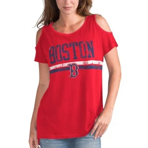 Boston Red Sox Women's Cold Shoulder Scoopneck Tee - New With Tags! - Picture 1 of 5