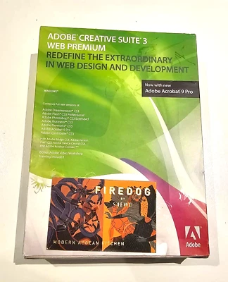 ADOBE CREATIVE SUITE 3 WEB PREMIUM UPGRADE WIN + A ACROBAT PRO 9 S/Ns BUNDLE! - Image 1 of 4