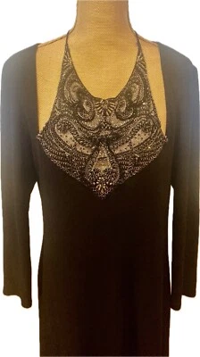 BADGLEY MISCHKA FABULOUS ELEGANT EVENING DRESS, UNIQUE DESIGN WITH STONES, s 12 - Imagem 1 de 4