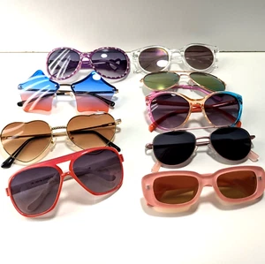 Sunglasses Lot of 9 Kids/Girls/Children's Eyewear Stylish Fashion Colorful - Picture 1 of 5