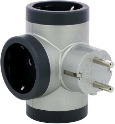 Mehrfachstecker Adapter Zertifiziert Legrand Schwarz CE Multistecker Typ F 2P+E - Bild 1 von 4