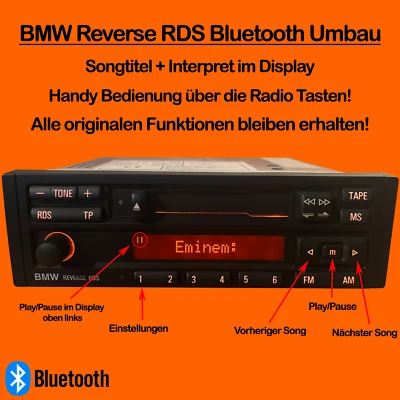 BMW Reverse RDS Radio Bluetooth Umbau (Songtitel + Interpret im Display) - Bild 1 von 3