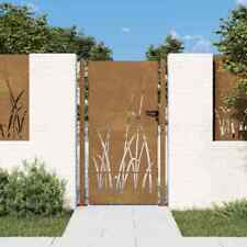 Puerta de jardín acero corten diseño hierba 105x180 cm vidaXL vidaXL 