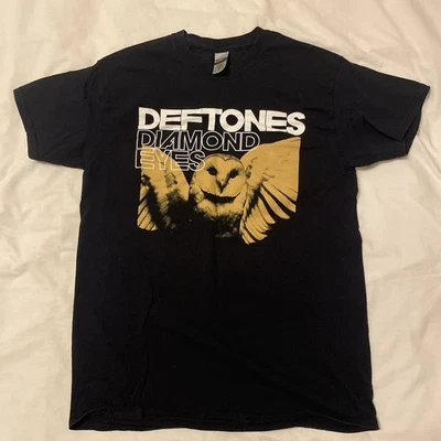 Deftones Shirt Adult Teen Small Black Diamond Eyes Rock owl Graphic Concert - Image 1 of 4
