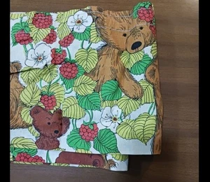 Vintage Sears Bears Raspberry Patch Valance Single Window Treatment  - Picture 1 of 5
