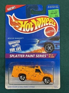 Hot Wheels 1995 Rescue Ranger #408 SERIE DE PINTURA SALPICADURAS #1 de 4 5 radios - Imagen 1 de 4