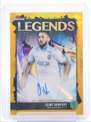 CLINT DEMPSEY 2024 TOPPS FINEST MLS LEGENDS AUTOGRAPH GOLD AUTO /50 Q0902 - Image 1 of 2