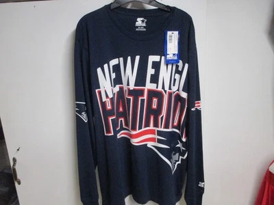 (INICIO) CAMISA DE MANGA LARGA "PATRIOTAS" NUEVA INGLATERRA PARA HOMBRE (XL) NUEVA CON ETIQUETAS AZUL MARINO ¡TOP RARO! Foto 1 de 4