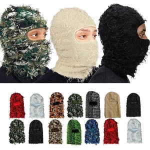 Maschera sci passamontagna uomo donna invecchiata maglia antivento fredda maschera intera - Foto 1 di 46