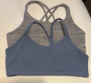 Athleta Girl Blue and Gray Sports Bras - Picture 1 of 4