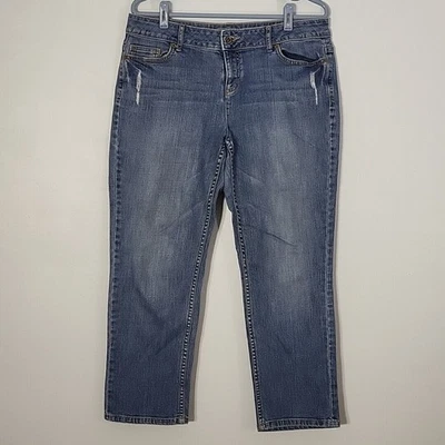 Vaqueros de mujer SIMPLY VERA WANG tobillo recto, lavado medio, talla 12 Foto 1 de 4