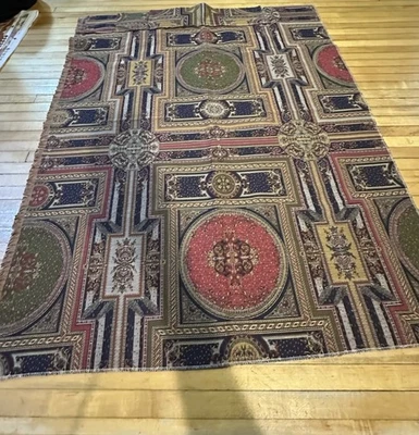 Very RARE Vtg Clarence House Palazzo Strozzi Sample Fabric Blue Green 31"X28" - Image 1 of 4