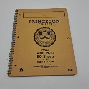 Vintage Princeton University Store Spiral Bound Notebook w/Paper Ivy League Book - Picture 1 of 13