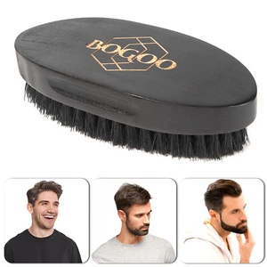 Palm Hair Beard Brush Mustache Boar Bristle Dark Wood Mens Boys Grooming Travel - Picture 1 of 4