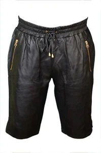 Handmade Leather Shorts For Mens Genuine Soft Lambskin Gym Boxer Shorts Pant - Picture 1 of 7