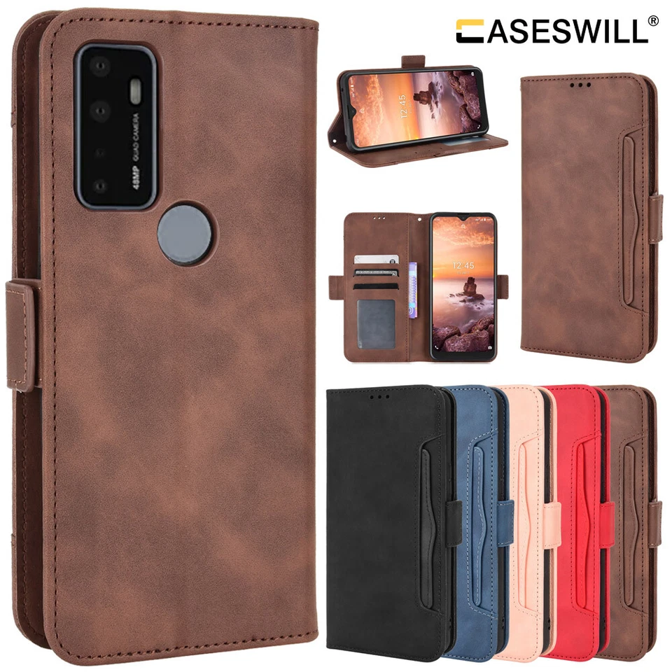 For Wiko Voix Retro Leather Card Holder Wallet Stand Flip Case+Screen Protector - Image 1 of 4