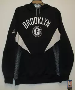 NBA Brooklyn Nets Hooded Climawarm Sweatshirt By Adidas - Size Large - New - Picture 1 of 3