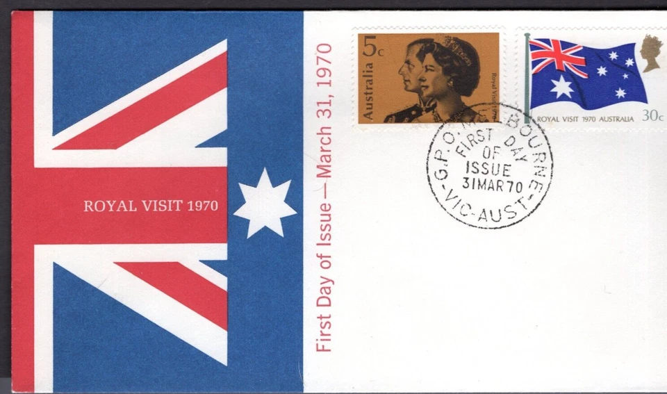 1970 QEII Queen Elizabeth Official Visit to Australia FDC Cover GPO MELBOURNE - Image 1 of 1