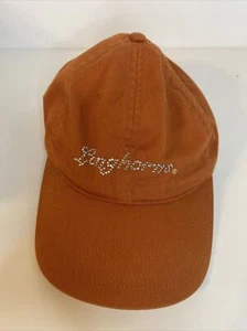 Vintage Texas Longhorns Hat Orange Women's Glitter Script Strapback Starter Cap - Picture 1 of 3