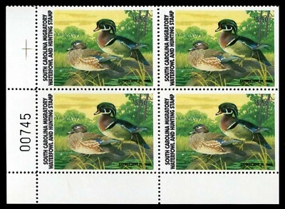 1981 South Carolina **Plate Block of 4** First of State Duck Stamps (SC1) - Image 1 of 2
