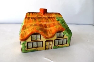 Vintage Cottage Ware Cheese Dish English Thatched Butter Dish Cover Pottery "k2 - Picture 1 of 8